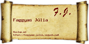 Faggyas Júlia névjegykártya